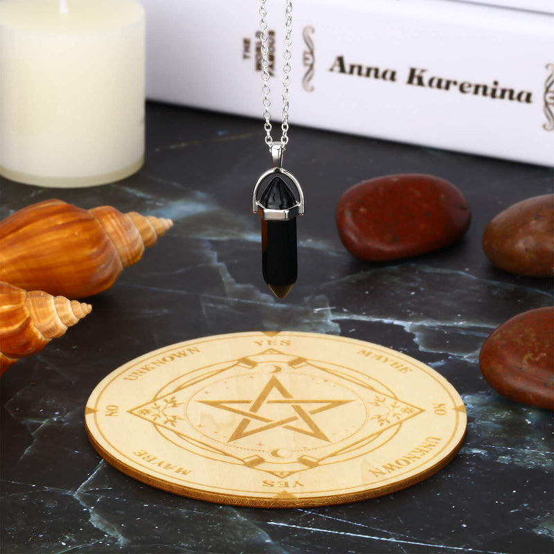 Star Pendulum Board Dowsing Rod Fortune Telling Metaphysical Message Board Wooden Board With Crystal Dowsing Rod Pendulum Necklace Witchcraft Wicca Altar Supplie Kit - NewNest Australia