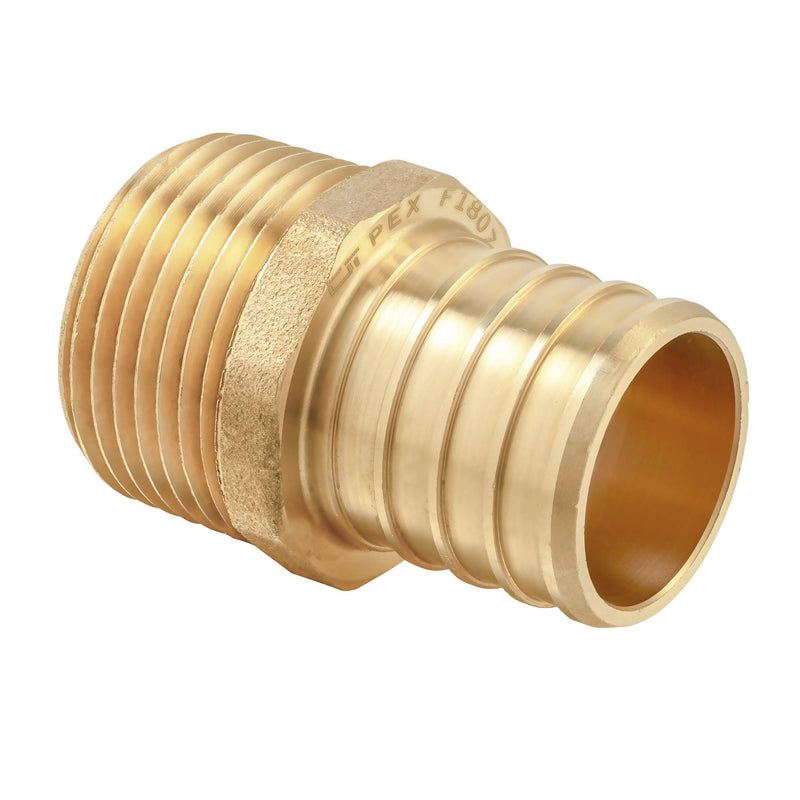 (Pack of 3) EFIELD PEX 1 INCH x 3/4 INCH MALE NPT ADAPTER BRASS CRIMP FITTING，Lead Free-3 Pieces - NewNest Australia