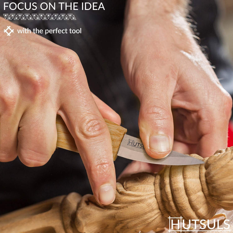 Hutsuls Wood Whittling Kit for Beginners - Razor Sharp Wood Carving Knife Set in Beautifully Designed Gift Box, Whittling Knife for Kids and Adults (8 Pieces) - NewNest Australia