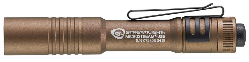 Streamlight 66608 250 Lumen Microstream USB Rechargeable Flashlight with 5" USB Cord Clamshell Packaging, Coyote - NewNest Australia