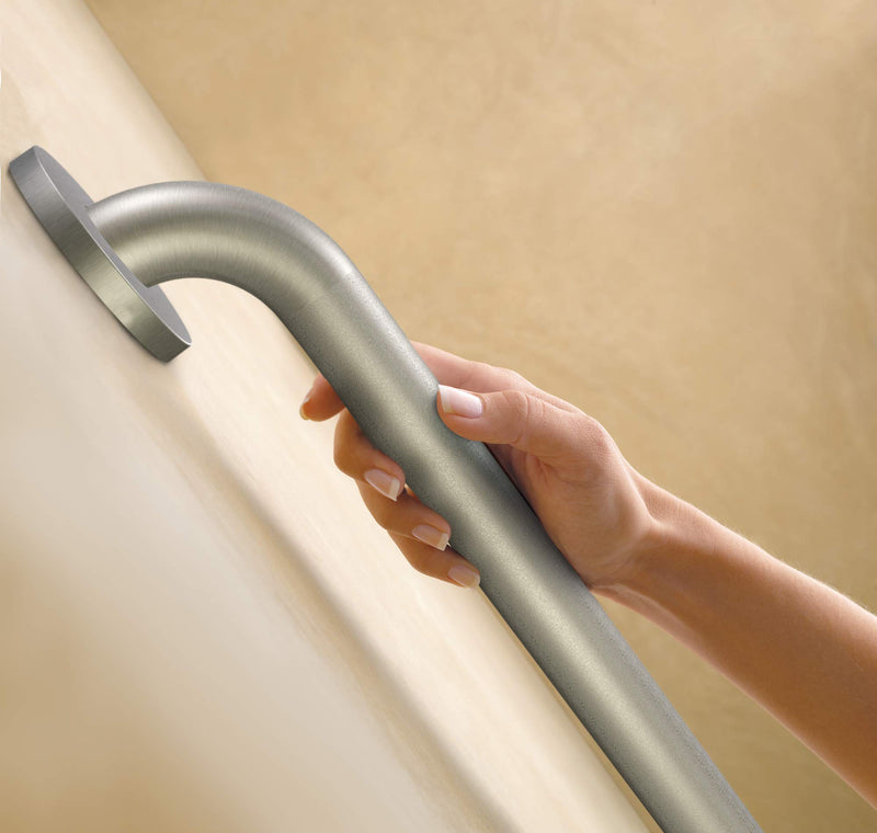 Moen R8724P Home Care Bathroom Safety 24-Inch Grab Bar with Concealed Screws, Peened Stainless - NewNest Australia