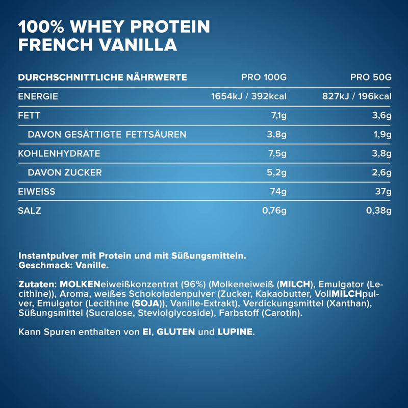 IronMaxx 100% Whey Protein Powder - French Vanilla 900g Can | reduced-sugar, water-soluble protein powder made from whey protein | many different flavors - NewNest Australia