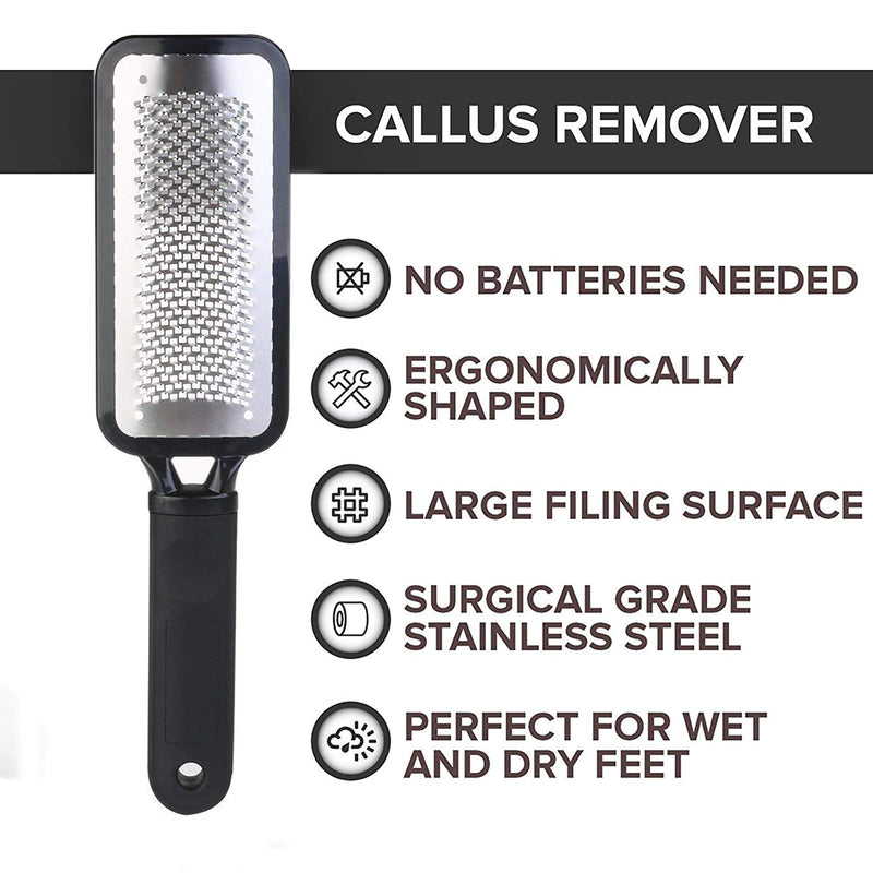 Angel Kiss Colossal Foot Rasp Foot File Callus Remover - Best Foot Care Pedicure Metal Surface Tool Remove Hard Skin. Can Be Used On Both Wet & Dry Feet, Surgical Grade Stainless Steel File - Black - NewNest Australia