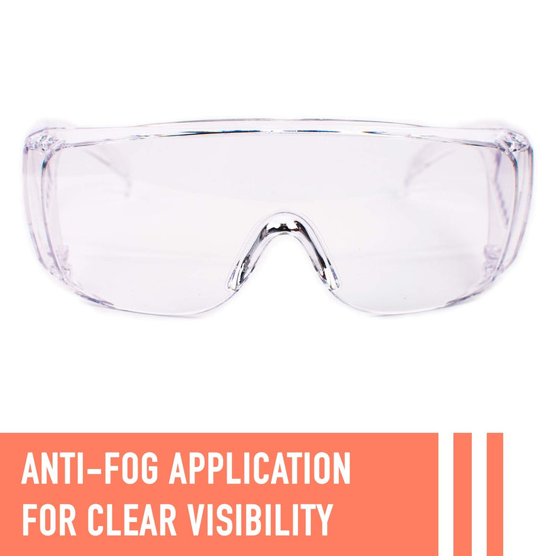 3 Pack Safety Glasses Over Eyeglasses (Anti-Fog & Scratch Resistant) Wrap Around Crystal Clear Eye Protection - OTG Safety Goggles are Perfect for Nurses, Construction, Shooting, Lab Work, & More! - NewNest Australia