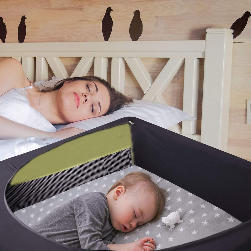 LLYWCM Crib Blackout Cover - Pack and Play Travel Crib Canopy - Stretchy Breathable Baby Netting Cover/Tent for Indoor or Outdoor Portable Playard to Sleeping or Play - NewNest Australia