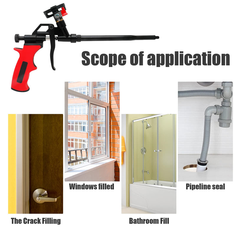Qjaiune PU Spray Foam Gun Sealant Application Gun, Spray Insulation Expanding Foam Gun Applicator Covered with PTFE, Heavy Duty Dispensing Caulking Gun for Filling Sealing Windows Gap PTFE Coated Style - 1 Pack - NewNest Australia