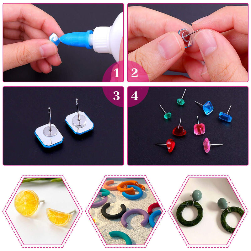 Earring Posts and Backs, Shynek 1800pcs Earring Making Supplies with Stainless Steel Earring Posts and Earring Backs for Studs, Earring Making Kit for DIY Earrings and Jewelry Making - NewNest Australia