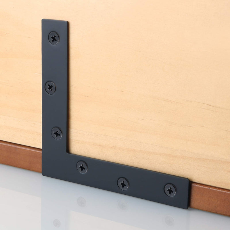 SAYAYO L Brace, 120x120mm Metal Flat Plate Bracket Stainless Steel Brackets Corner Bracket Right Angle Bracket for Wood Matte Black (6 PCS ) 120x120mm L Shape - NewNest Australia