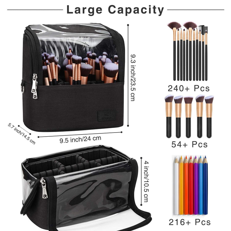 Relavel Professional Cosmetic Case Makeup Brush Organizer Makeup Artist Case with Belt Strap Holder Multi Functional Cosmetic Bag Makeup Handbag for Travel Home Gift - NewNest Australia