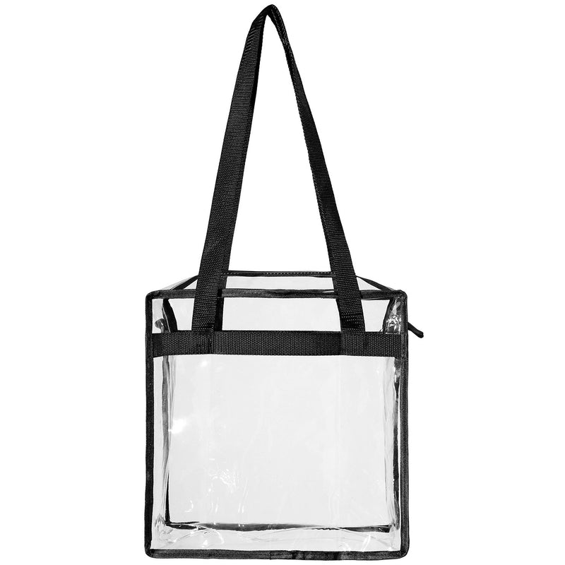 BAGAIL Clear bags Stadium Approved Clear Tote Bag with Zipper Closure Crossbody Messenger Shoulder Bag with Adjustable Strap Black - NewNest Australia