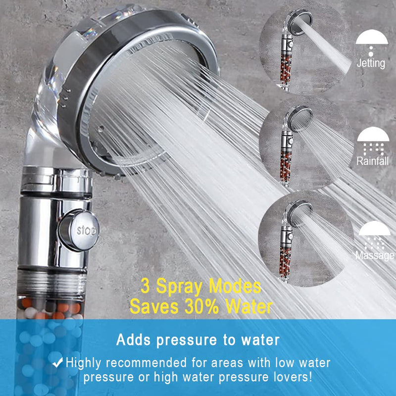 Vacto High Pressure Handheld Shower Head with Filter, Shower Head Kits with Hose and Bracket, Hard Water Softener Water Purifying Filtered Showerheads with Filter Beads  Helps Dry Skin and Hair Loss - NewNest Australia