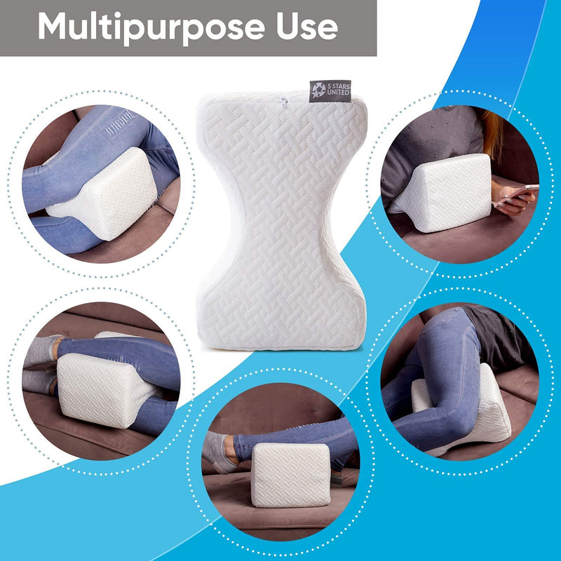Knee Pillow for Sleeping - Leg Pillow 100% Memory Foam - Leg Pillows for Sleeping on Side - Knee Support Pillow - Knee Cushions for Sleeping - Hip Support Pillow Contour White - NewNest Australia