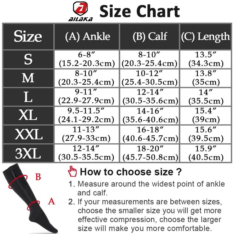 Ailaka Zipper Compression Stockings Medical 15-20Mmhg Compression Stockings For Women Men Support Stockings With Zipper For Varicose Veins Edema Recovery Pregnant - NewNest Australia
