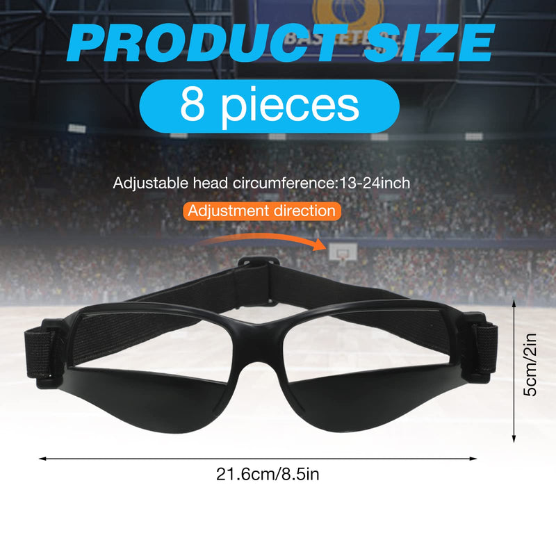 8 Pieces Basketball Goggles Sport Dribble Goggles Adjustable Sports Goggles for Basketball Training Aid for Men Kids Black - NewNest Australia