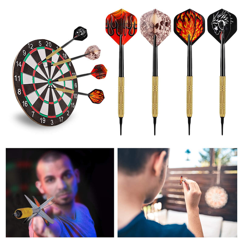 Accmor 12 Pcs Darts Plastic Tip, Soft Tip Darts Set, 14g Plastic Tipped Dart, Attach Extra 36 Black 2BA Replacement Tips, Soft Tip Darts for Electronic/Plastic Dartboard Red, Brown, Black-Legend - NewNest Australia