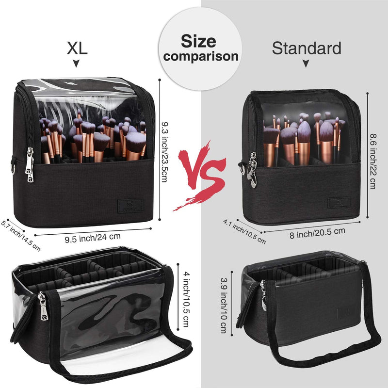 Relavel Professional Cosmetic Case Makeup Brush Organizer Makeup Artist Case with Belt Strap Holder Multi Functional Cosmetic Bag Makeup Handbag for Travel Home Gift - NewNest Australia