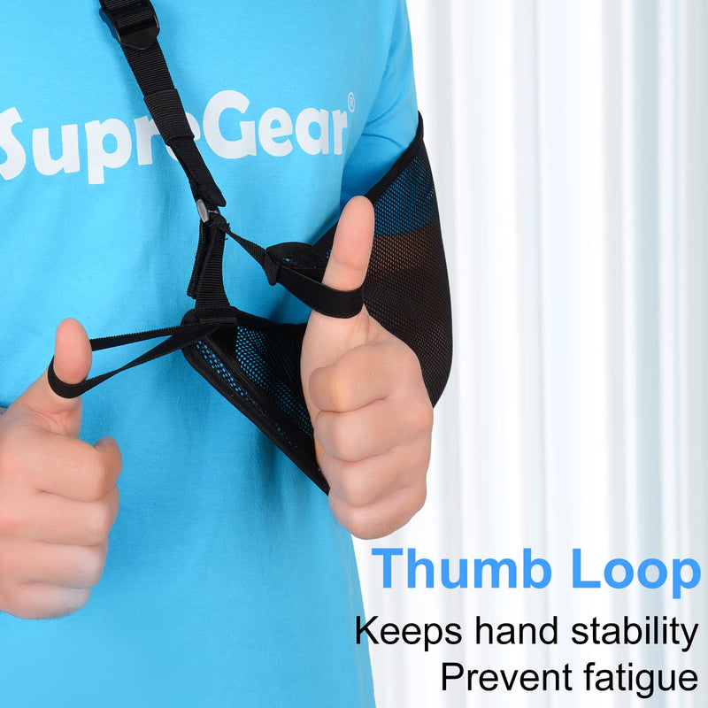 supregear Mesh Arm Sling, Adjustable Lightweight Comfortable Shoulder Arm Immobilizer Sling Breathable Right Left Shoulder Stabilizer Support for Injured Arm Elbow Wrist Hand Black - NewNest Australia