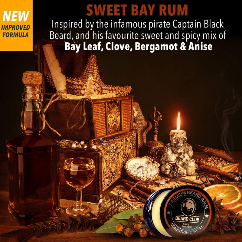 Premium Beard Balm | Sweet Bay Rum | The Best Beard Conditioner & Softener to Shape & Style your Beard, While Stopping Beard Itch & Flakes | Natural & Organic | Great for Hair Care & Growth - NewNest Australia