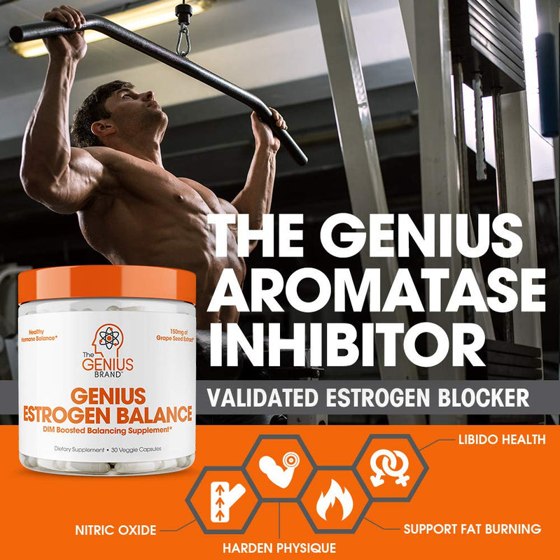 Genius Estrogen Balance – DIM Supplement w/Grape Seed Extract, Dual Estrogen Blocker for Men & Hormone Balance for Women – Aromatase Inhibitor – Cortisol Manager & Thyroid Support, 30 Veggie Pills - NewNest Australia