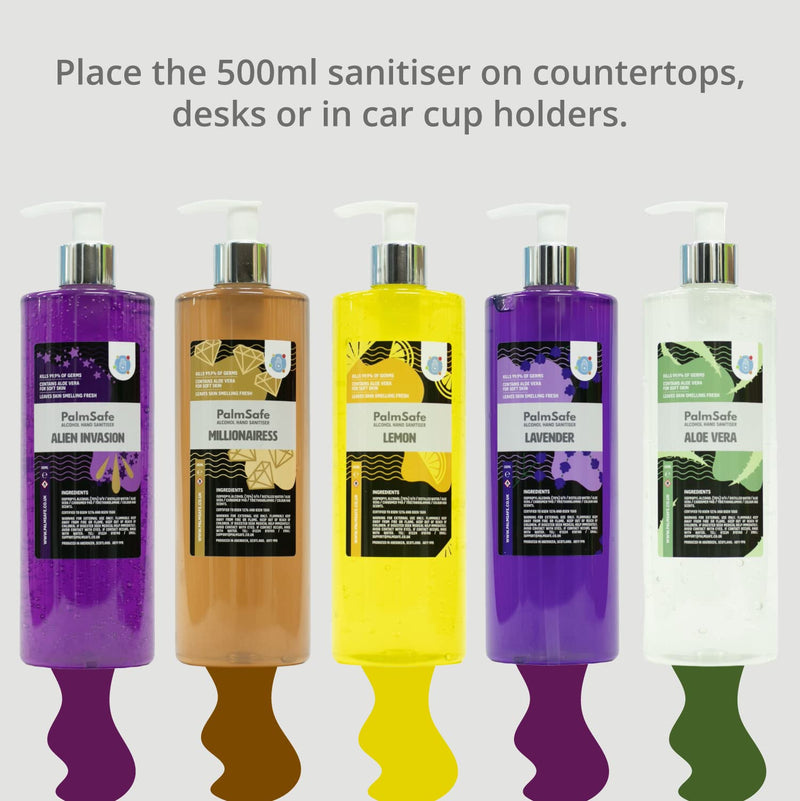 Palm Safe Watermelon Scented Hand Sanitiser Gel Pump Bottle - Fragranced and Moisturising - Formulated with Isopropyl Alcohol and Aloe Vera - Large Refillable Bottle, 500ml - NewNest Australia