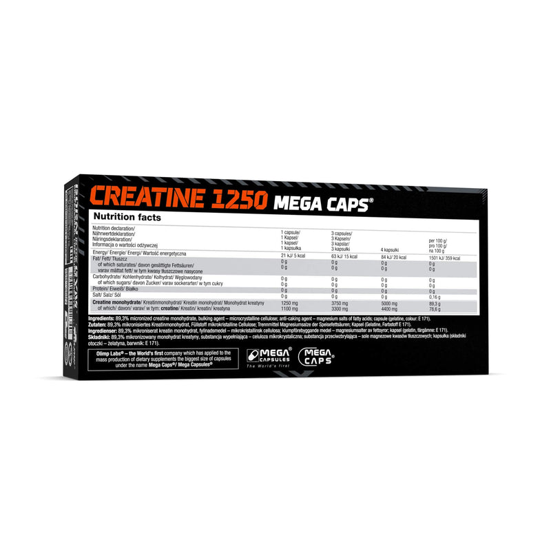 Olimp Creatine 1250 Mega Caps 24748 Black 168 - NewNest Australia