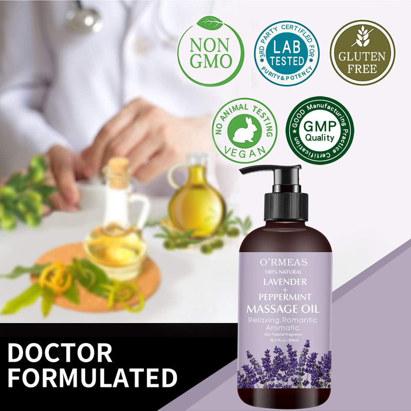Massage Oil for Relaxing, Massaging Joint Pain Relief Massage Oil Lavender and Peppermint Massage Oils Moisturizing Body Oil for Men and Women 10.2 fl.oz - NewNest Australia