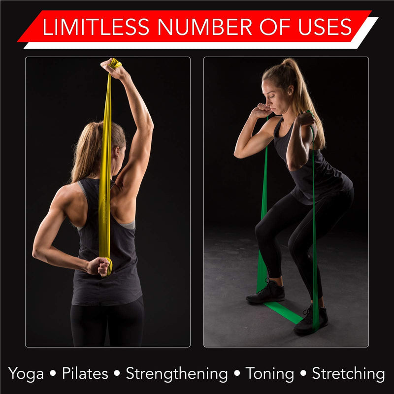 TheraBand Resistance Bands Set, Professional Non-Latex Elastic Band For Upper & Lower Body Exercise, Strength Training without Weights, Physical Therapy, Pilates, Rehab, Yellow & Red & Green, Beginner - NewNest Australia