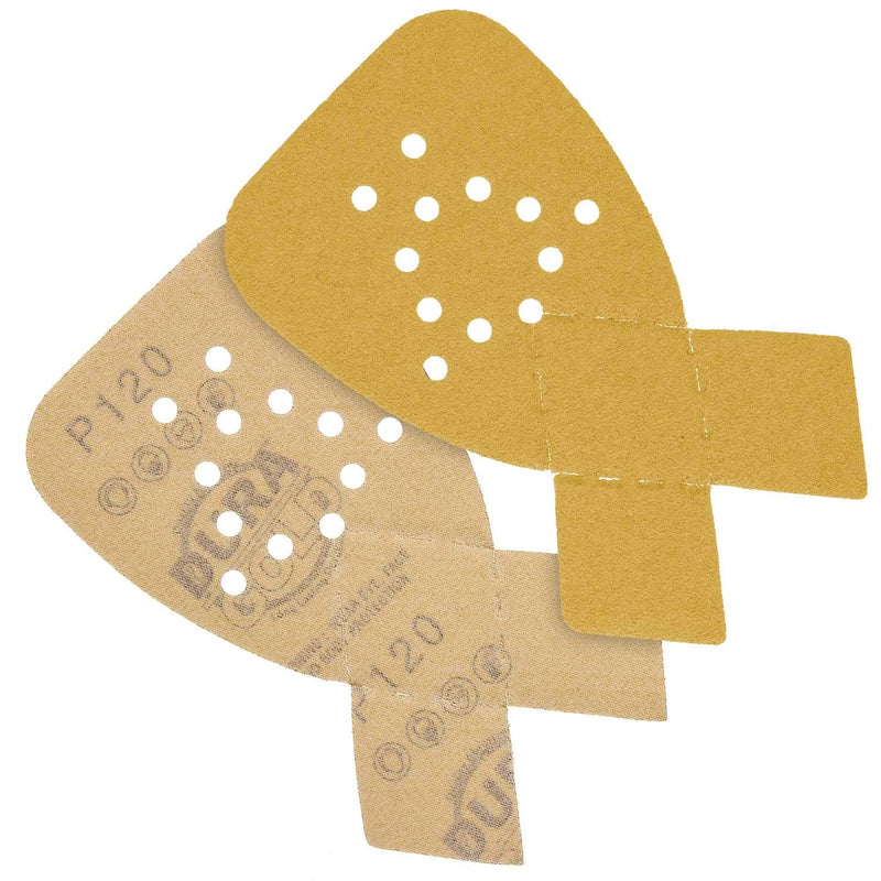 Dura-Gold Premium Mouse Detail Sander Sandpaper Sanding Sheets - 120 Grit (Box of 24) - 12 Hole Pattern Hook & Loop Triangle Shaped Mouse Discs - Fits Black and Decker, Woodworking Wood Crafting, Auto 120-Grit - NewNest Australia