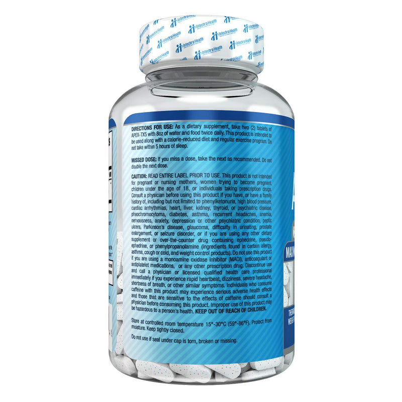 APEX-TX5 Weight Management Dietary Supplement 120 White Blue Red Speck Tablets Manufactured in the USA Highest Professional Quality - NewNest Australia