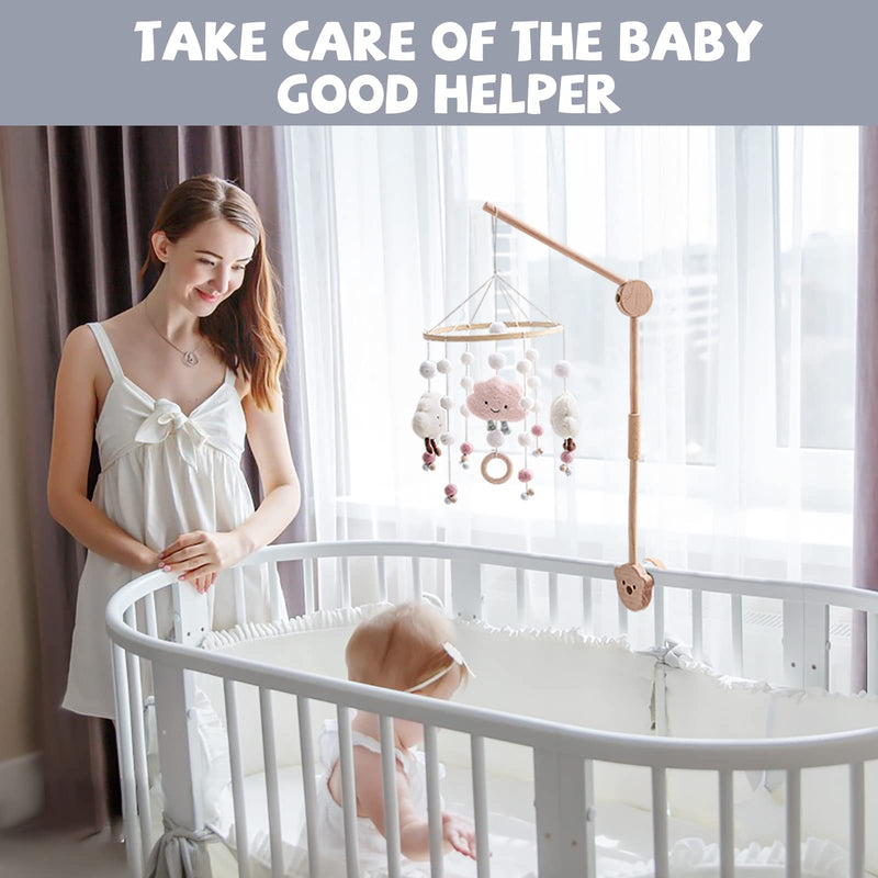 Baby Mobile Hanger 33 Inch Wooden Mobile Arm for Crib?Beech Mobile Holder for Crib?Height Adjustable Suitable for Hanging Baby Nursery Mobiles - NewNest Australia