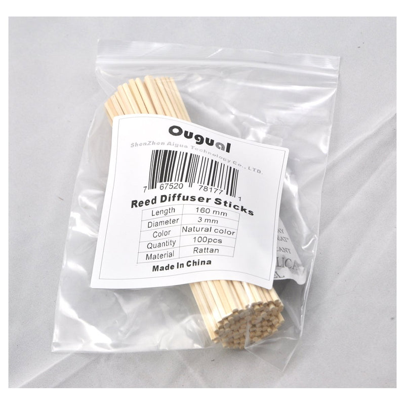 NewNest Australia - Ougual 100 Pieces Natural Rattan Reed Diffuser Replacement Sticks (6.3" x 3mm) 6.3" x 3mm 