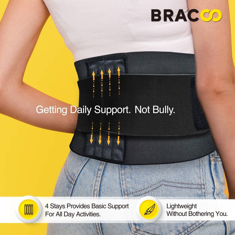 Bracoo Bs33 Fulcrum Back Support With 4 Additional Back Stabilizers For Women / Men - Breathable Fabric - Adjustable Compression - Back Support - Relieves The Back - Lumbar Support - NewNest Australia