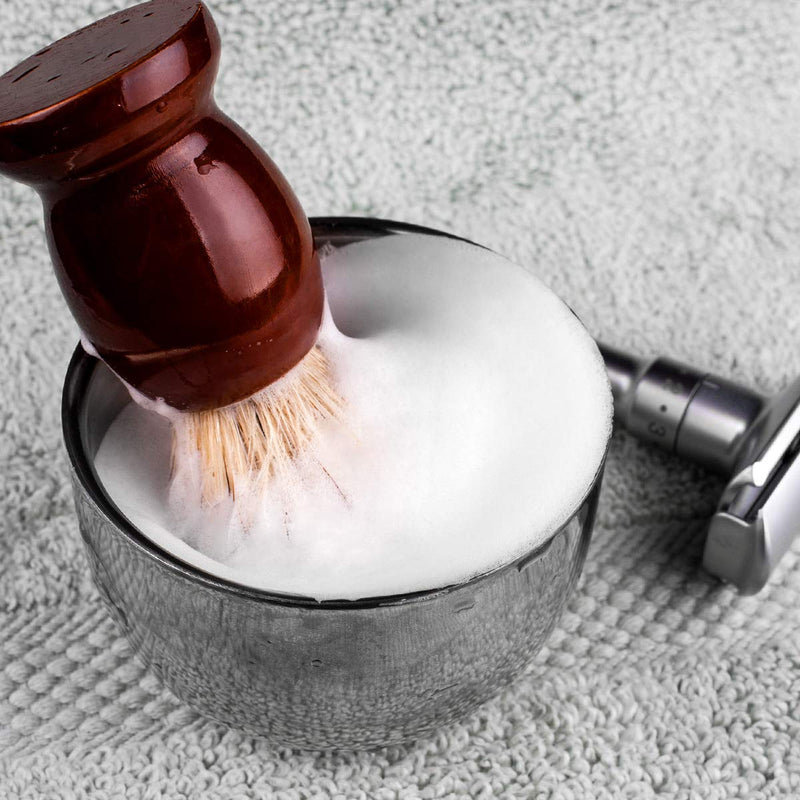 Qshave shaving brush, handmade from 100% real badger hair, with wooden handle, for wet shaving with safety razor - NewNest Australia