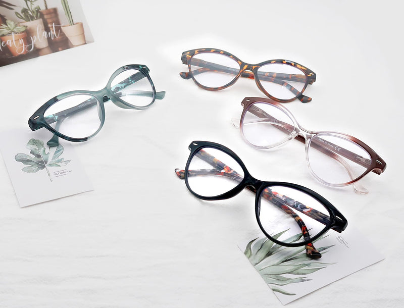 HEEYYOK Reading Glasses for Women Cateye ladies Readers,Beautiful Colors Ladies Cat Eye Womens Reading Glasses Flexible Spring Hinge Lightweigth Well Wear Look Younger +0.50 4 Pack Mix Color - NewNest Australia