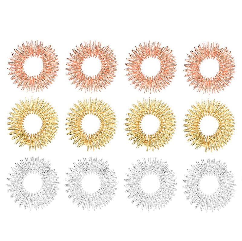 12 Pieces Massage Rings For Fingers, Acupressure Rings Set Acupressure Ring Massage Rings For Finger Wrist, Finger Massage Ring For Teenagers Adults Anxiety Stress Relief Relaxation - NewNest Australia