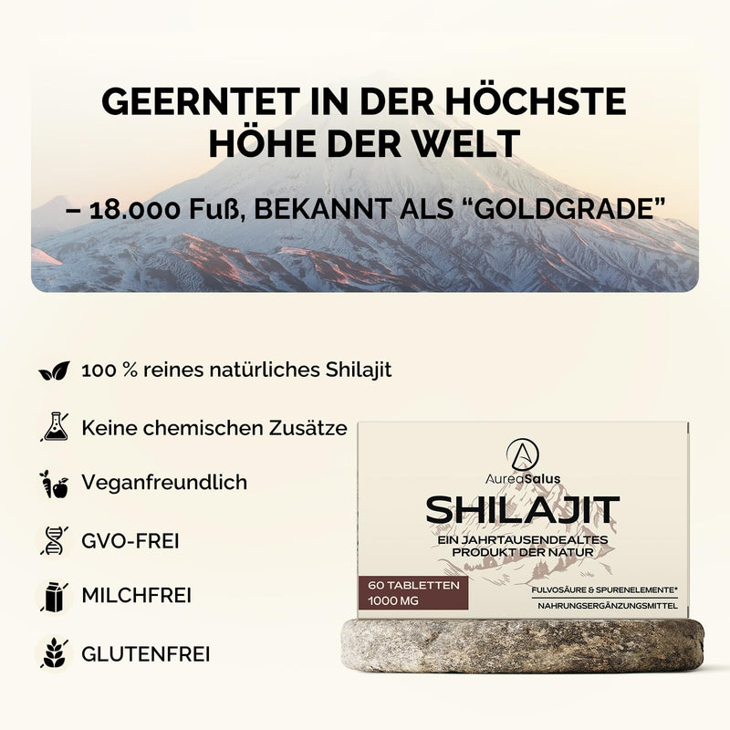 Shilajit Tablets Himalayan Resin Alternative - 30,000 mg, 60 Tablets, Rich in Fulvic Acid, with 85+ Minerals & Fulvic Acid, Easier to Take Than Shilajit Resin (Pack of 1) 60 Pieces (Pack of 1) - NewNest Australia