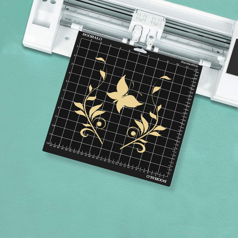 DOOHALO Cutting Mat for Cricut Explore Air2/One, Cricut Maker Smart Cutting Machine Expression 12 X 12 inch 3 Pack Replacement Adhesive Vinyl Mats Black Color Standard Grip Cutting (Black) Black--12"X12" StandardGrip - NewNest Australia