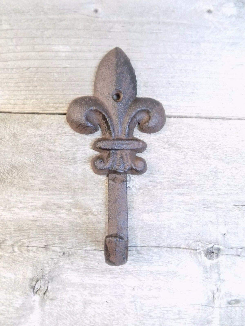 NewNest Australia - 5 Coat Hooks Fleur DE LIS French Entry Way Dog Leash Towel Bath Bathroom Kitchen 