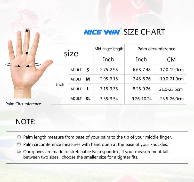NICEWIN Football Gloves Adult Football Receiver Gloves for Men and Women Blue 1 Medium - NewNest Australia