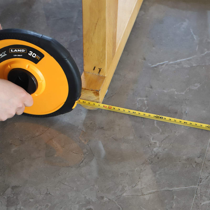 LAND Long Fiberglass Tape Measure -100FT/30M by 1/2-Inch,Inch/Metric Scale,Light and Convenient (100FT) 100FT - NewNest Australia