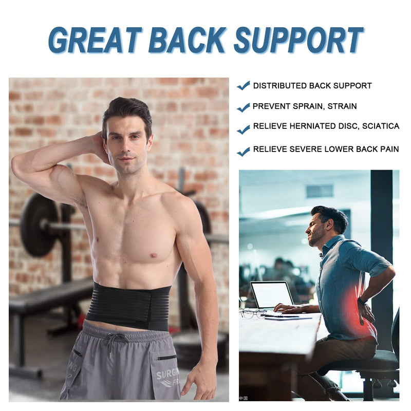 Lower Back Support Belt with 6 Stays - Back Brace for Scoliosis & Sciatica Pain Relief - Lumbar Support Belt for Men and Women, Adjustable Lower Back Support Brace with PU XL(Fits waist 34"-42") - NewNest Australia