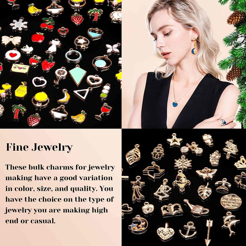 200Pcs Charms for Jewelry Making, Gikasa Assorted Jewelry Bangle Charms, Wholesale Mixed Bulk Metal Earring Charms for DIY Necklace Bracelet Jewelry Making and Crafting - NewNest Australia