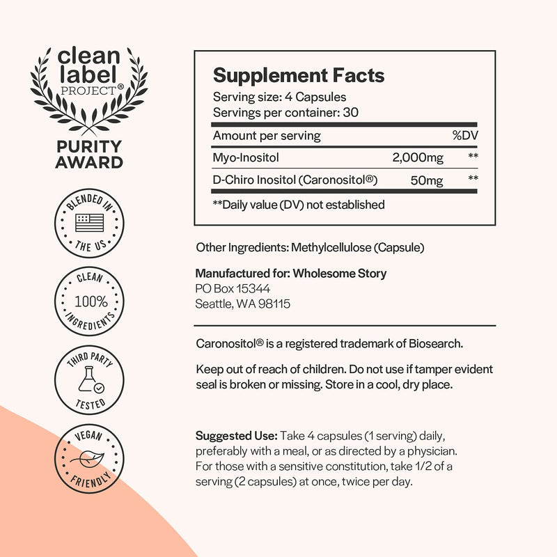 Myo-Inositol & D-Chiro Inositol Blend | 30-Day Supply | Most Beneficial 40:1 Ratio | Hormonal Balance & Healthy Ovarian Function Support for Women | Vitamin B8 | Made in USA (120 Capsules) 120 Count (Pack of 1) - NewNest Australia