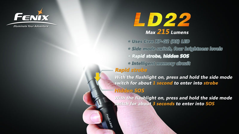 Fenix LD22 Flashlight, Black - NewNest Australia