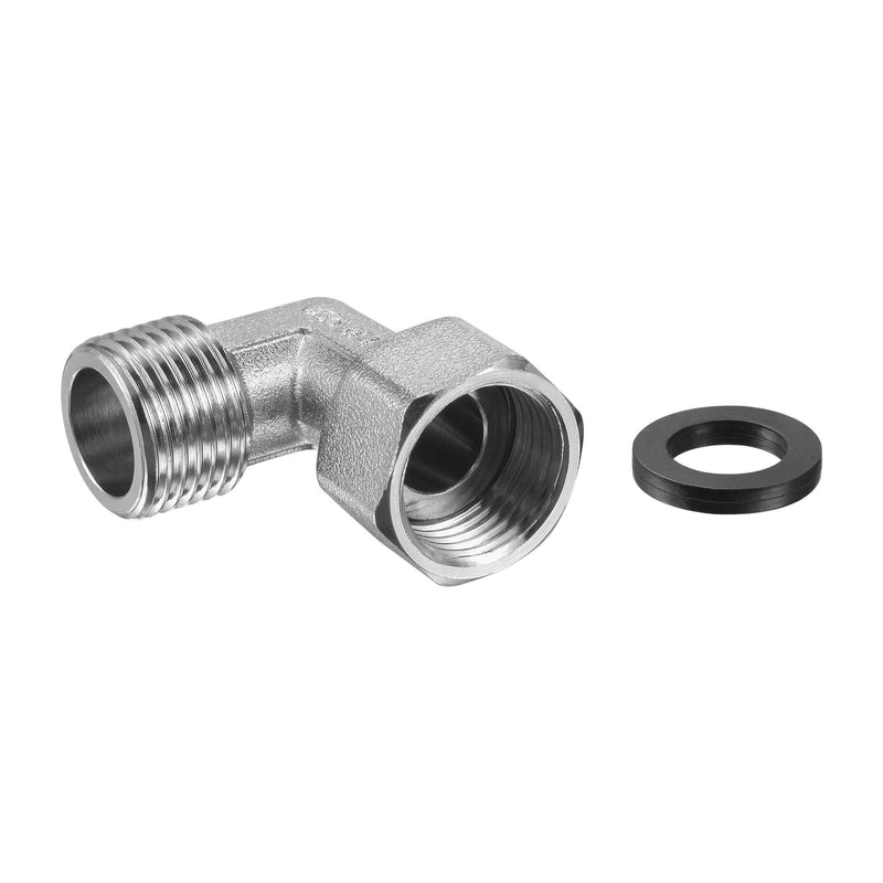 uxcell Pipe Fitting Elbow G1/2 Male to Female Thread 2 Way L Shape Hose Connector Adapter, Nickel-Plated Copper - NewNest Australia