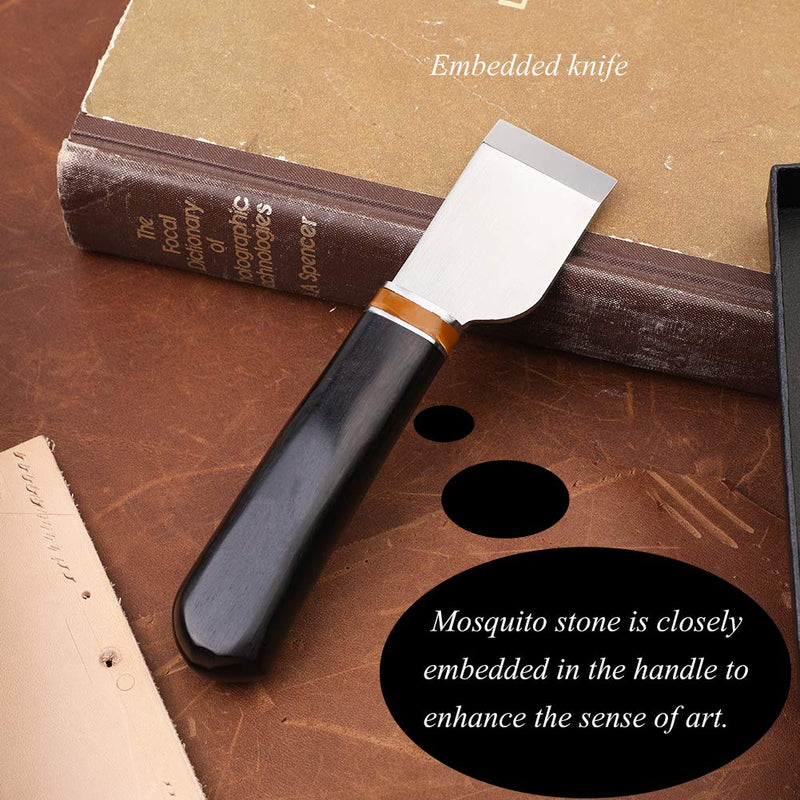 Leather Cutting Knife, Leather Skiving Knife with Wooden Handle Leather Craft Cutting Knife with Exquisite Package, Leather Craft Cutting Hand Tool - NewNest Australia