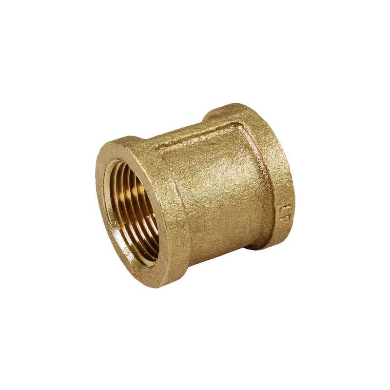 Supply Giant CSDQ0112 1-1/2 in. Two Female NPT Threaded Lead Free Coupling, Connecting Pipes and Fittings, Brass Construction, Higher Corrosion Resistance, Economical & Easy to Install, 18 - NewNest Australia