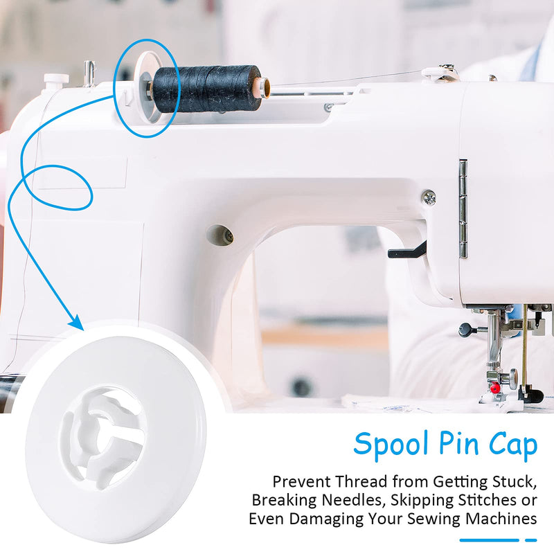 Spool Cap Sewing Machine Spool Pin Cap Small Medium Large Replacement Spool Cap Compatible with Brother, Babylock Sewing and Embroidery Machines, 45 mm, 35 mm and 25 mm, White (6 Pieces) 6 - NewNest Australia