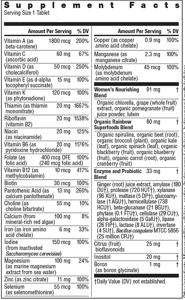 Rainbow Light Women’s One Multivitamin – High Potency with Vitamin C, D & Zinc for Immune Support, Non-GMO, Vegetarian – 90 Tablets (3 Month Supply) - NewNest Australia