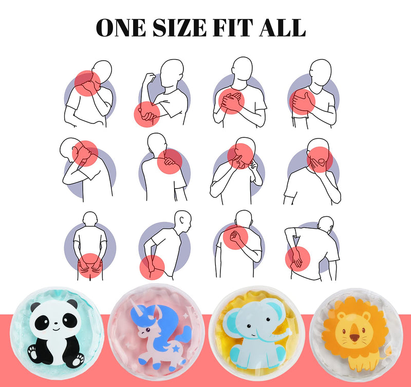 Sweelov 4 Cold Compress for Kids Gel Reusable Ice Packs Instant First Aid Gel Packs for Fever & Pain Relief Muscle Pains, Φ10cm, with Cloth Cover - NewNest Australia